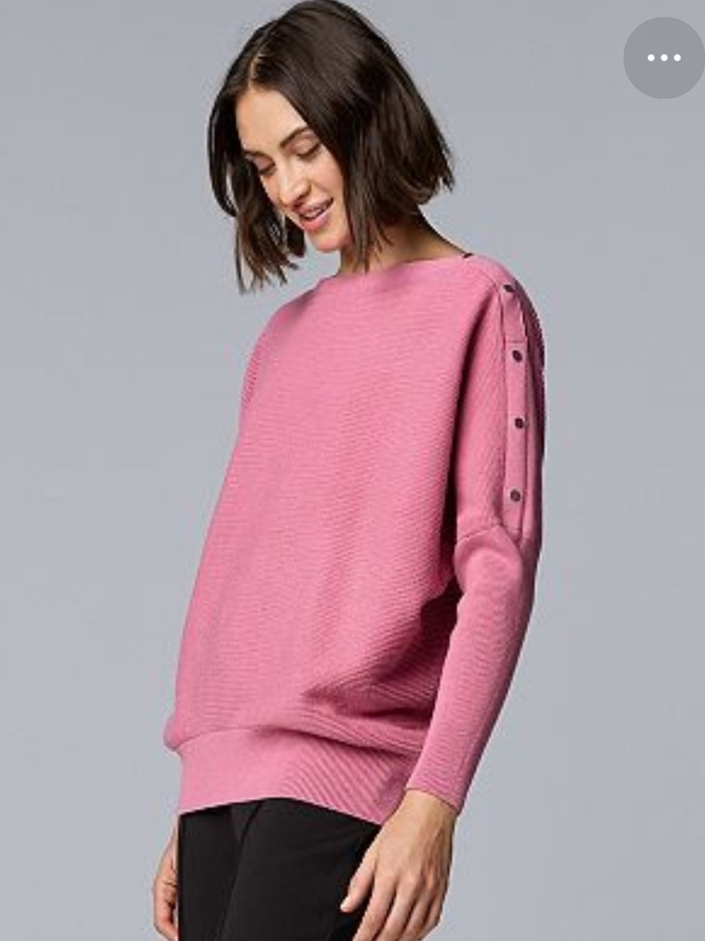 SIMPLY VERA VERA WANG | DOLMAN SNAP SWEATER | Small